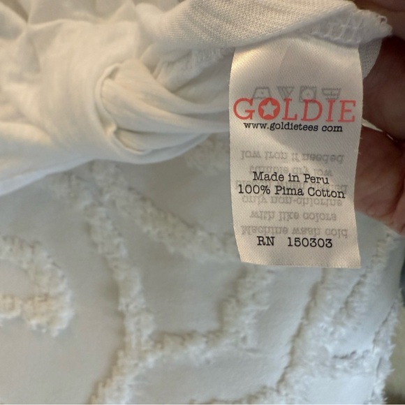 Goldie Classic White Tee with Black Trim - Picture 8 of 8